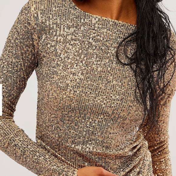 Free People Tops - Free People Gold Rush Long Sleeve